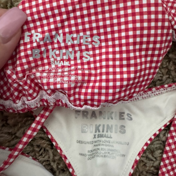Frankie’s Bikinis Red and White Gingham Set - Picture 3 of 3